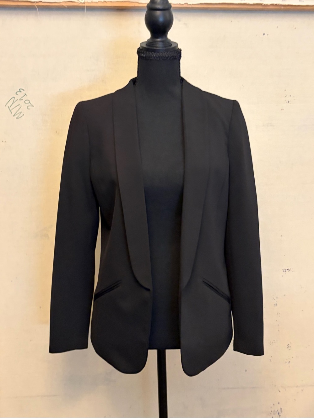 Women’s H&M Black Open-Front Formal Blazer, Size 6
